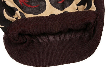 DRIES VAN NOTEN Silk Panel Front Bordeaux Beige Knit Size 38