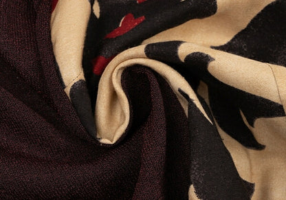 DRIES VAN NOTEN Silk Panel Front Bordeaux Beige Knit Size 38