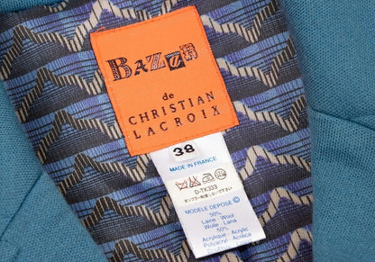 CHRISTIAN LACROIX BAZAR Wool Jacket Turquoise Size 38