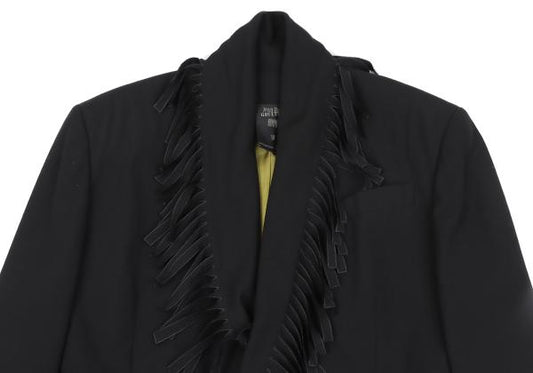 Jean Paul GAULTIER HOMME Wool Fringe Jacket Black Size 50