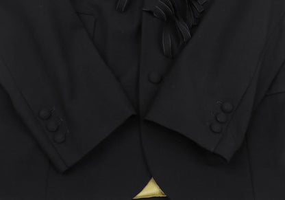Jean Paul GAULTIER HOMME Wool Fringe Jacket Black Size 50