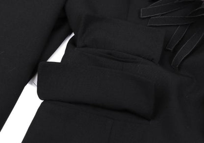 Jean Paul GAULTIER HOMME Wool Fringe Jacket Black Size 50