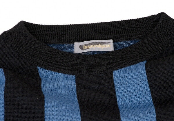 ISSEY MIYAKEMEN Black Blue Stripe Wool Sweater Size M