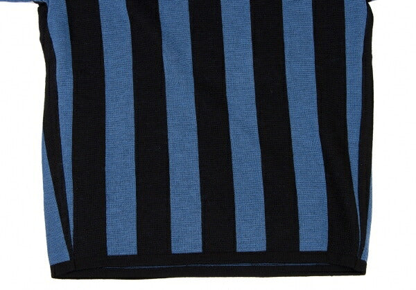 ISSEY MIYAKEMEN Black Blue Stripe Wool Sweater Size M