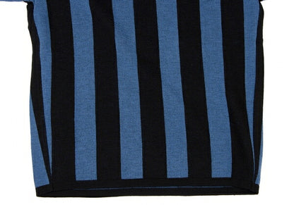 ISSEY MIYAKEMEN Black Blue Stripe Wool Sweater Size M