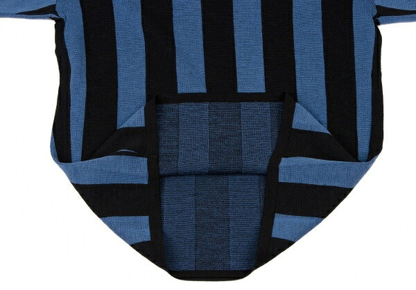 ISSEY MIYAKEMEN Black Blue Stripe Wool Sweater Size M