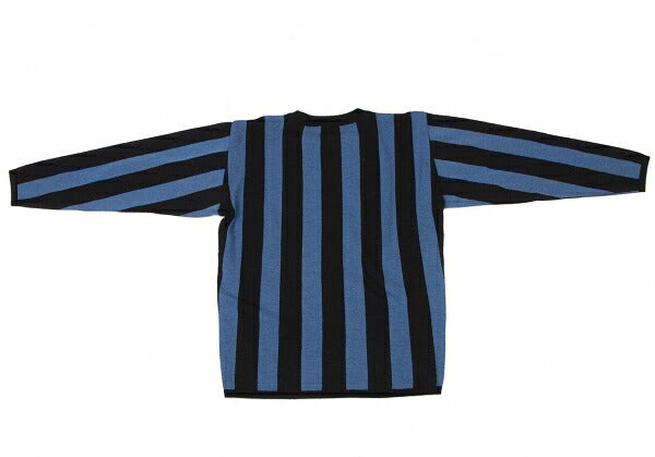 ISSEY MIYAKEMEN Black Blue Stripe Wool Sweater Size M