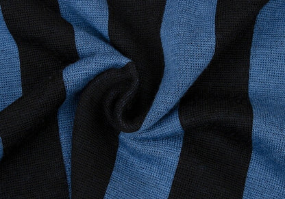 ISSEY MIYAKEMEN Black Blue Stripe Wool Sweater Size M