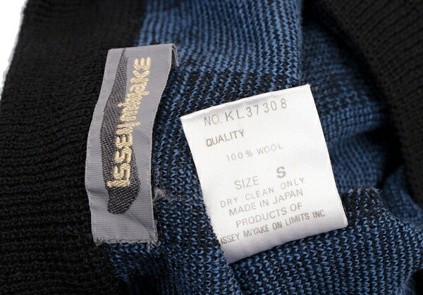 ISSEY MIYAKEMEN Black Blue Stripe Wool Sweater Size M