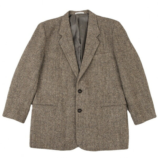 Papas Harris Tweed 2B Jacket Beige Brown Size L48