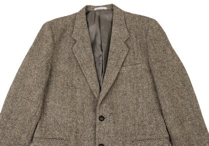Papas Harris Tweed 2B Jacket Beige Brown Size L48