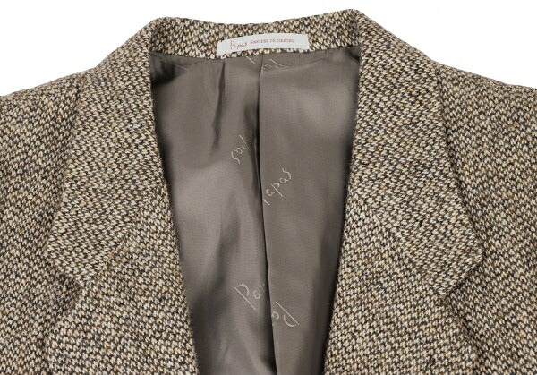 Papas Harris Tweed 2B Jacket Beige Brown Size L48