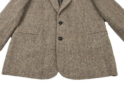 Papas Harris Tweed 2B Jacket Beige Brown Size L48
