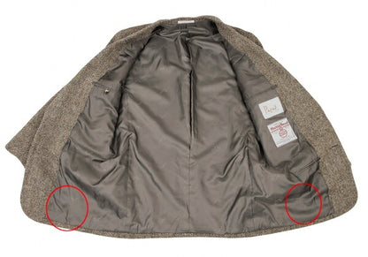 Papas Harris Tweed 2B Jacket Beige Brown Size L48