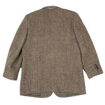 Papas Harris Tweed 2B Jacket Beige Brown Size L48