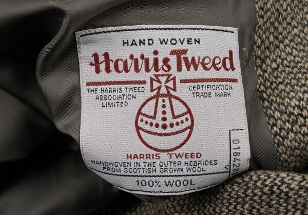Papas Harris Tweed 2B Jacket Beige Brown Size L48