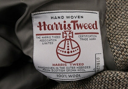 Papas Harris Tweed 2B Jacket Beige Brown Size L48