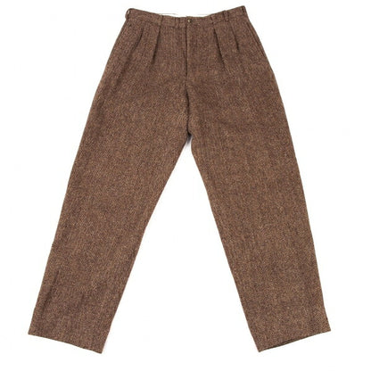 Papas Wool Tweed Pleated Pants Brown Size L