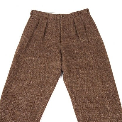 Papas Wool Tweed Pleated Pants Brown Size L