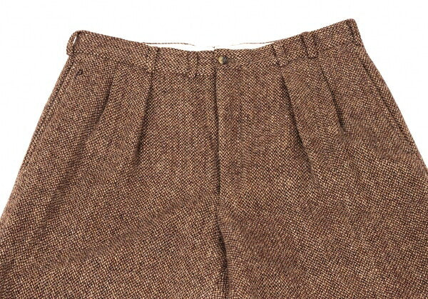 Papas Wool Tweed Pleated Pants Brown Size L