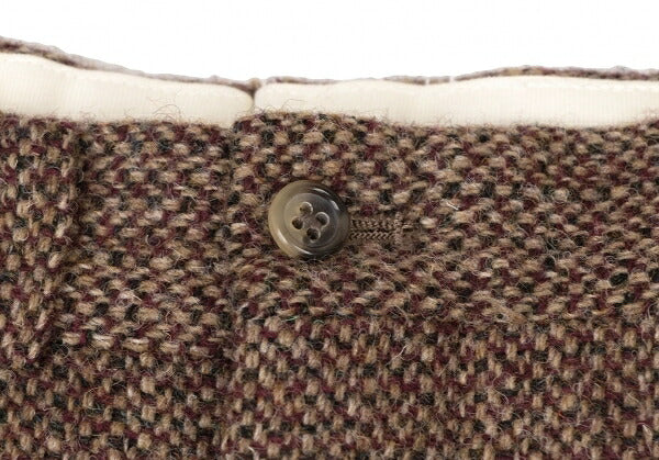 Papas Wool Tweed Pleated Pants Brown Size L