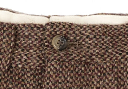 Papas Wool Tweed Pleated Pants Brown Size L