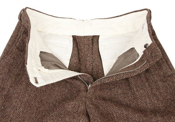Papas Wool Tweed Pleated Pants Brown Size L
