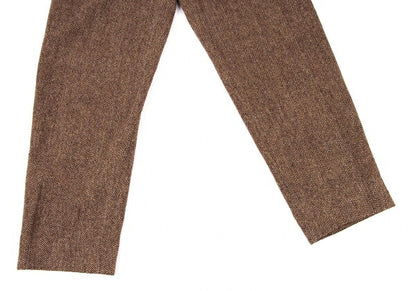 Papas Wool Tweed Pleated Pants Brown Size L