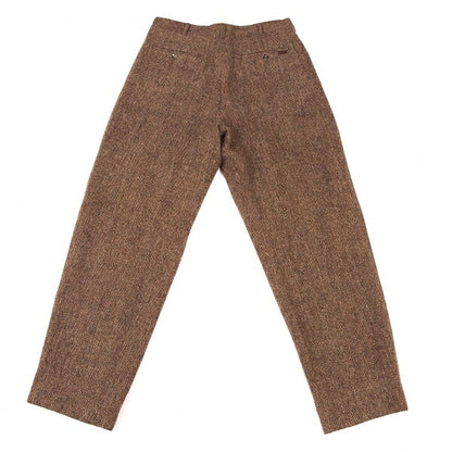 Papas Wool Tweed Pleated Pants Brown Size L