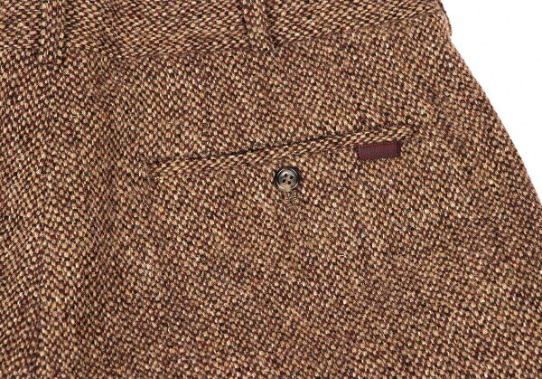 Papas Wool Tweed Pleated Pants Brown Size L