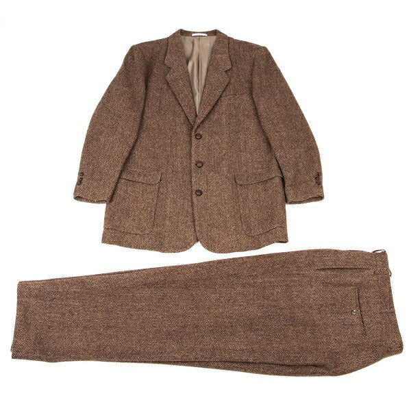 Papas Wool Tweed Pleated Pants Brown Size L