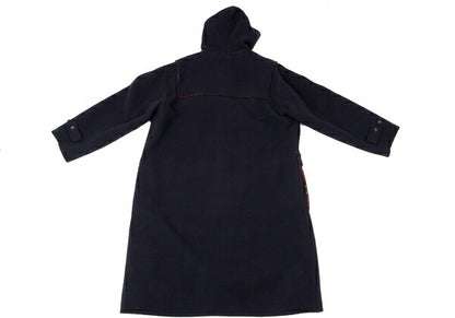 Papas Wool Checker Lining Duffle Coat Blue Size L
