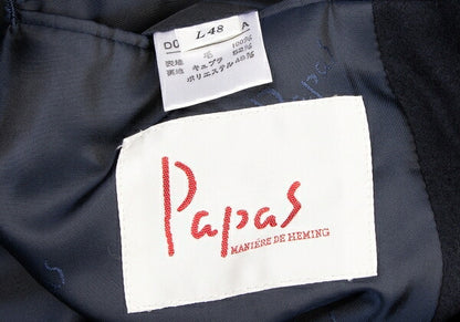Papas Navy Melton Wool Chester Coat Size L48