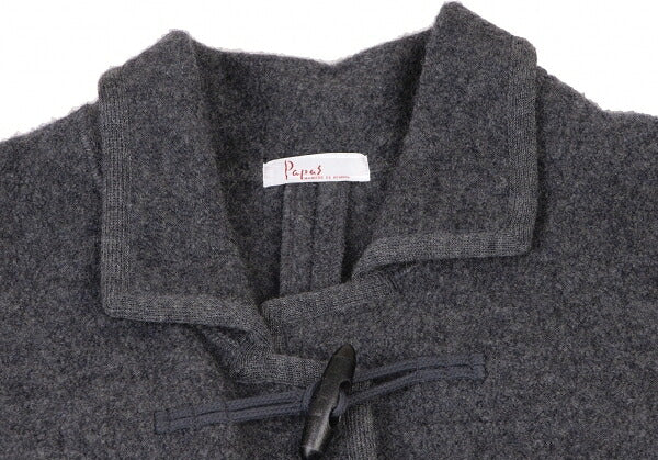 Papas Gray Boiled Wool Toggle Button Half Coat Size L