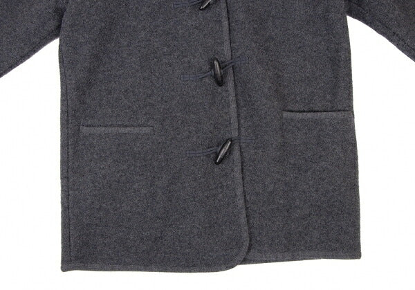 Papas Gray Boiled Wool Toggle Button Half Coat Size L