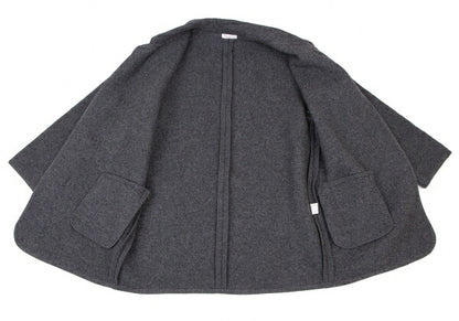 Papas Gray Boiled Wool Toggle Button Half Coat Size L