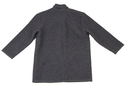 Papas Gray Boiled Wool Toggle Button Half Coat Size L