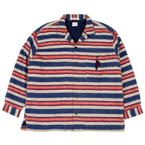 Papas Blue Red Beige Cotton Quilted Jacket Size L