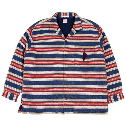 Papas Blue Red Beige Cotton Quilted Jacket Size L