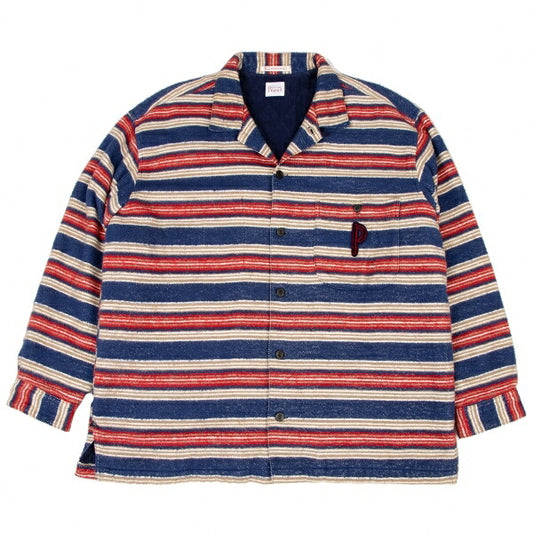 Papas Blue Red Beige Cotton Quilted Jacket Size L