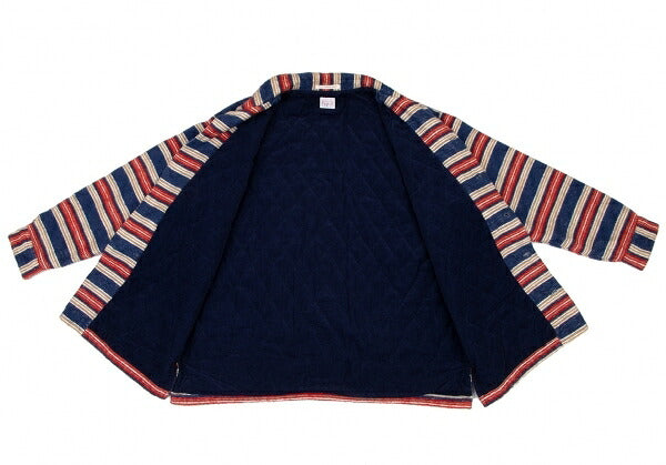 Papas Blue Red Beige Cotton Quilted Jacket Size L