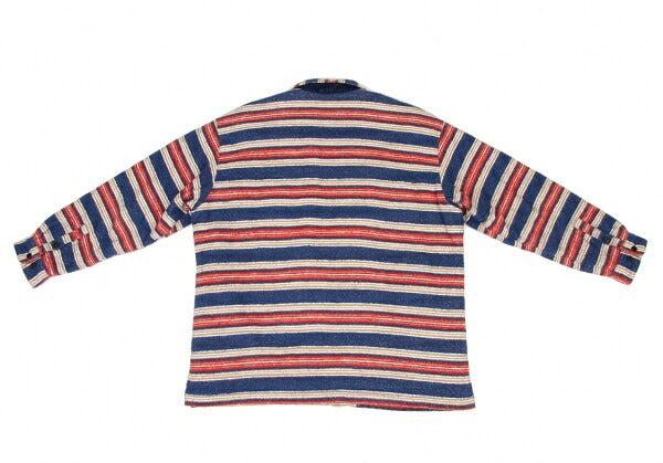 Papas Blue Red Beige Cotton Quilted Jacket Size L
