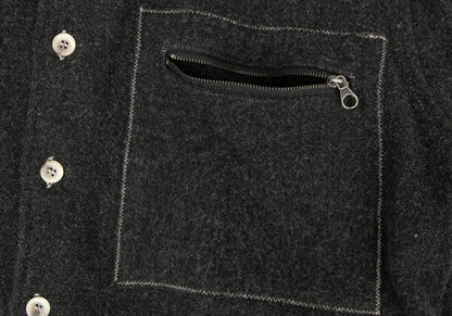 Papas Wool Blend Zip Pocket Shirt Jacket Charcoal Size L