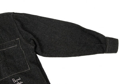 Papas Wool Blend Zip Pocket Shirt Jacket Charcoal Size L
