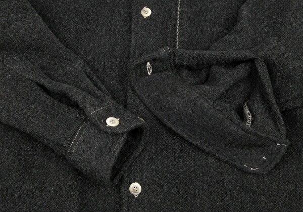 Papas Wool Blend Zip Pocket Shirt Jacket Charcoal Size L