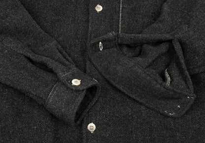 Papas Wool Blend Zip Pocket Shirt Jacket Charcoal Size L