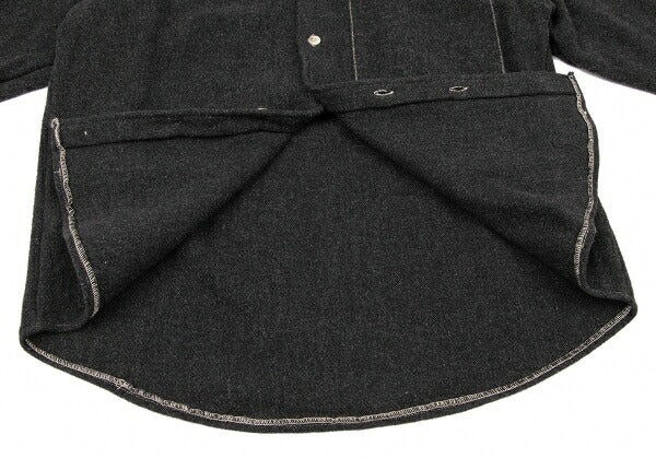 Papas Wool Blend Zip Pocket Shirt Jacket Charcoal Size L