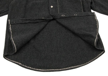 Papas Wool Blend Zip Pocket Shirt Jacket Charcoal Size L