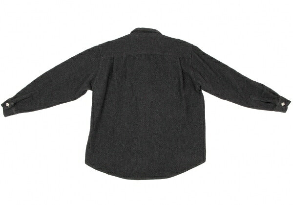 Papas Wool Blend Zip Pocket Shirt Jacket Charcoal Size L