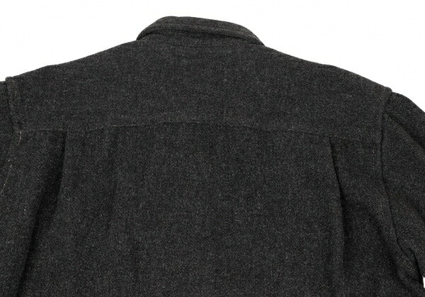 Papas Wool Blend Zip Pocket Shirt Jacket Charcoal Size L